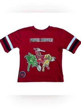 Vintage Power Ranger Red Short Sleeve Tee with Multi-Ranger Graphic